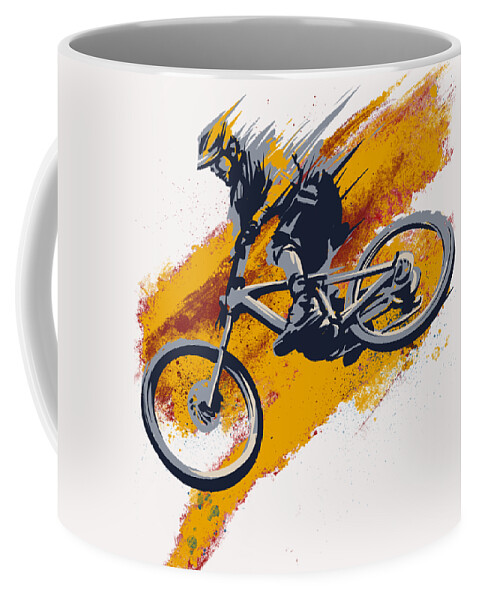 Mountain Bike Art Coffee Mug featuring the painting Stay Wild Mtb by Sassan Filsoof