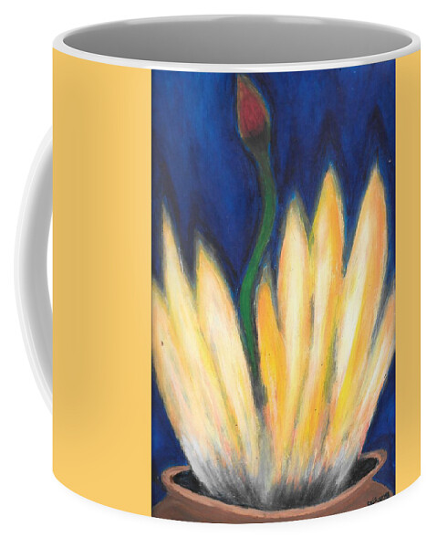 Fire Coffee Mug featuring the painting STD by Esoteric Gardens KN
