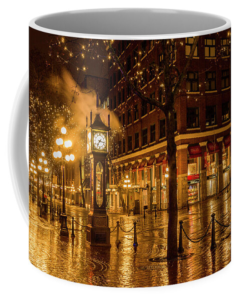 British Columbia Coffee Mug featuring the photograph Steam Clock Gastown, Vancouver, British Columbia, Canada by Michael Wheatley