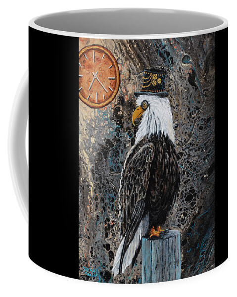 Steampunk Coffee Mug featuring the painting Steampunk Eagle by Darice Machel McGuire