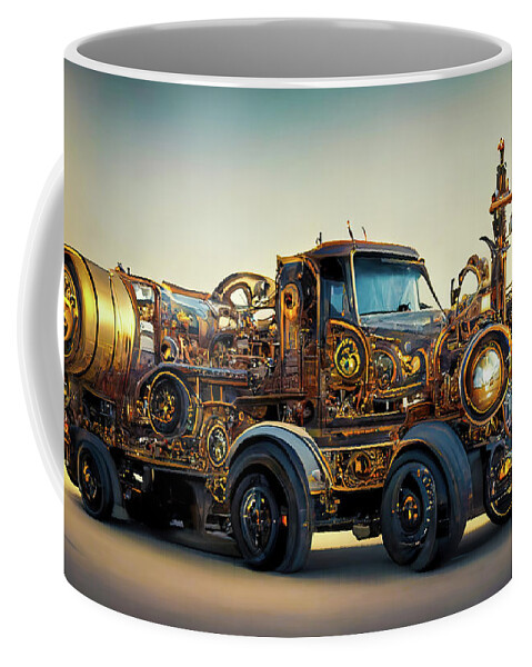 Truck Coffee Mug featuring the digital art Steampunk Truck 01 by Matthias Hauser