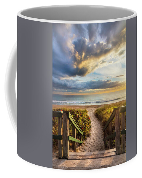 Clouds Coffee Mug featuring the photograph Step Onto the Dunes and into Paradise by Debra and Dave Vanderlaan
