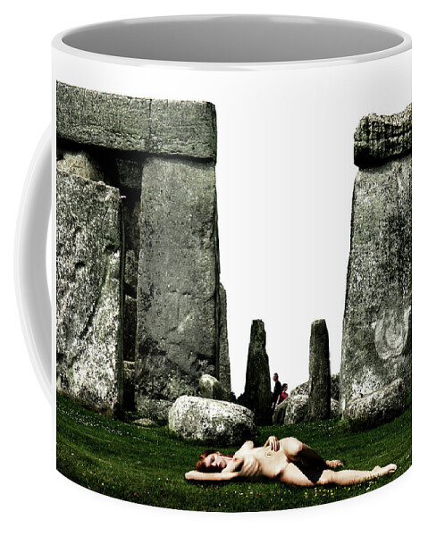 Nude Coffee Mug featuring the photograph Steph at Stonehenge by Mark Gomez