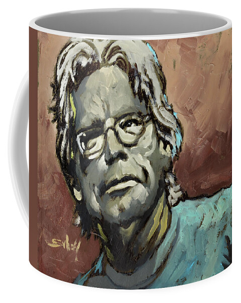 Stephen Coffee Mug featuring the painting Stephen King by Sv Bell