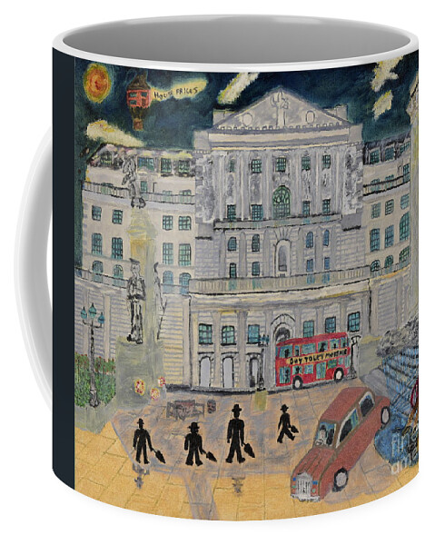 London Coffee Mug featuring the painting Sterling Disaster by David Westwood