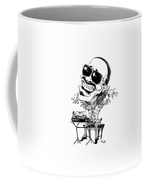 Caricature Coffee Mug featuring the drawing Stevie Wonder by Mike Scott