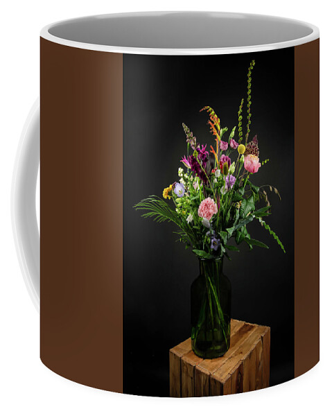 Still Life Coffee Mug featuring the digital art Still life field bouquet in a vase by Marjolein Van Middelkoop