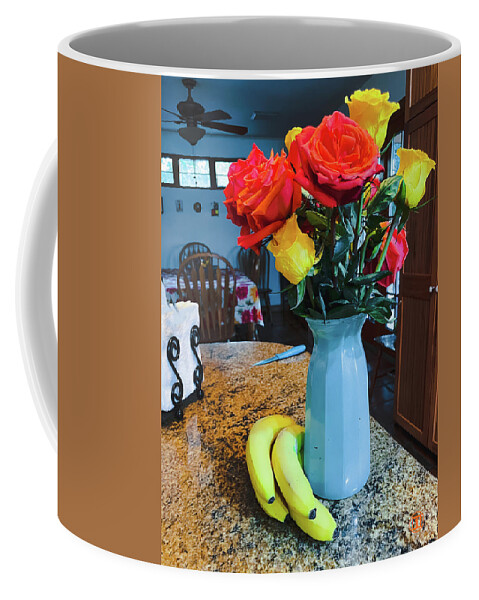 Bananas Coffee Mug featuring the photograph Still Life with Knife by Grey Coopre