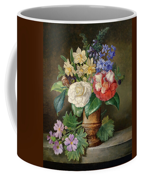 Still Life Of Flowers With Daffodils Coffee Mug featuring the photograph Still Life of Flowers with Daffodils by Franz Xaver Andreas Petter by Carlos Diaz