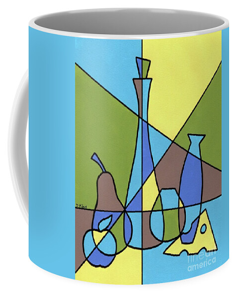 Mid Century Modern Coffee Mug featuring the painting Still Life with Lines by Donna Mibus