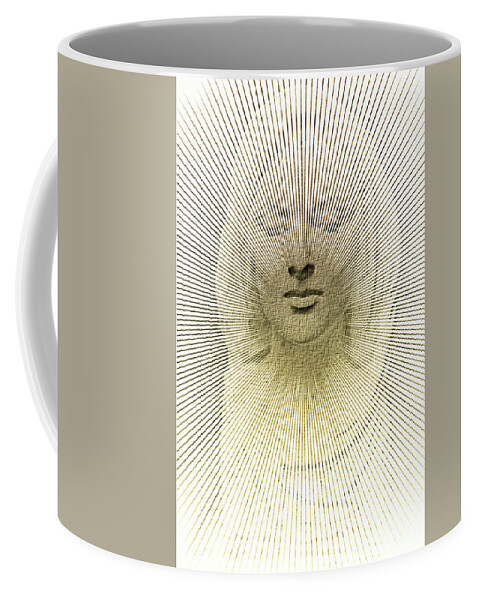 Skulpture Coffee Mug featuring the digital art Stone Lady - Sculpture, digitally alienated by Eva-Maria Di Bella