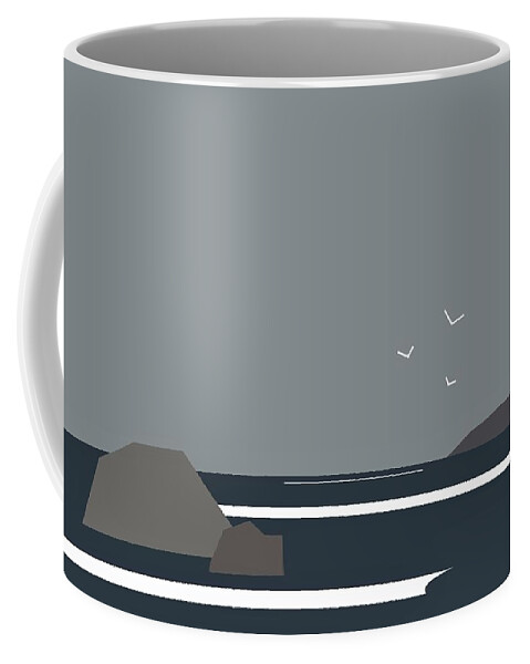 Sea Coffee Mug featuring the digital art Storm brewing? by Fatline Graphic Art