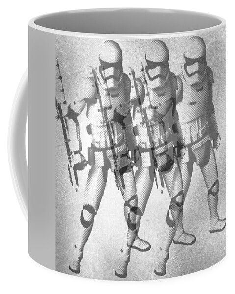 Storm Trooper Coffee Mug featuring the painting Storm Trooper Star Wars Elvis Warhol by Tony Rubino