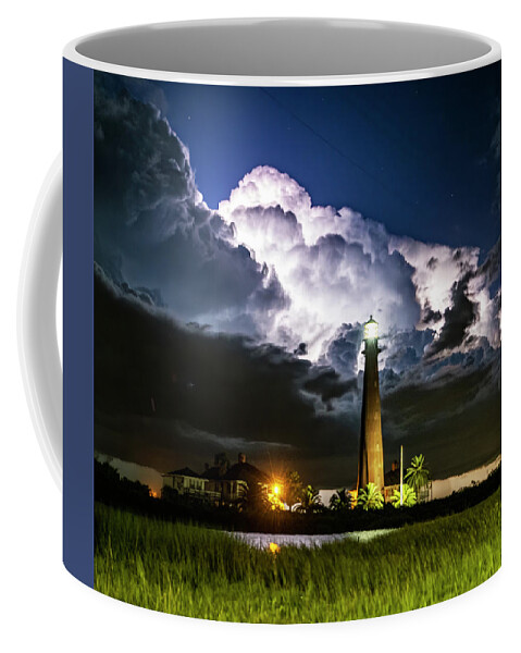 Bolivar Lighthouse Coffee Mug featuring the photograph Stormy Lighthouse by Jerry Connally
