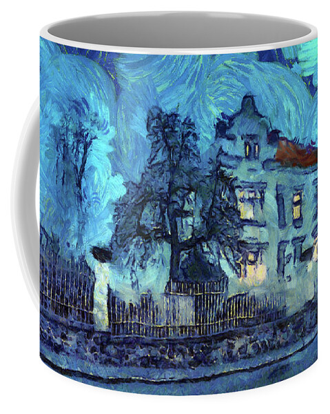 Stormy Night Coffee Mug featuring the painting Stormy night by George Rossidis
