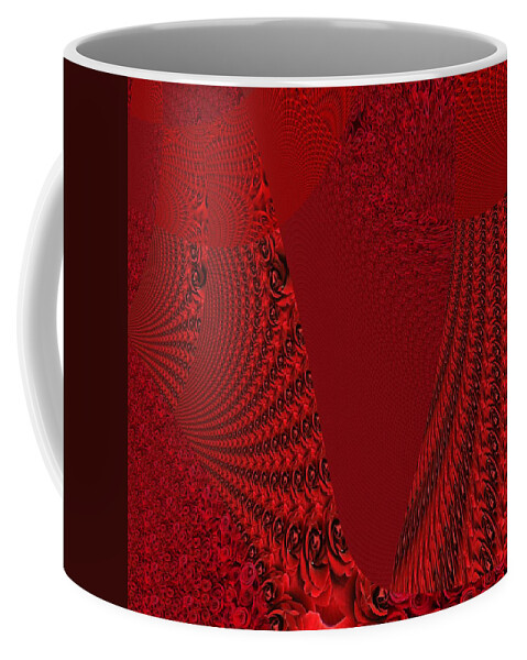 Fractal Coffee Mug featuring the mixed media Stormy Roses by Stephane Poirier