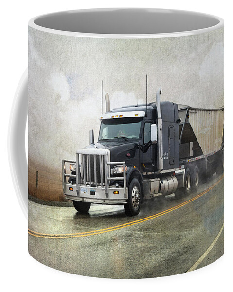 Trucks Coffee Mug featuring the digital art Stormy Weather Peterbilt by Theresa Tahara
