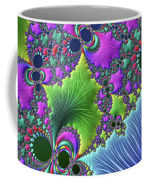 Abstract Coffee Mug featuring the digital art Strait of Vibrance by Manpreet Sokhi