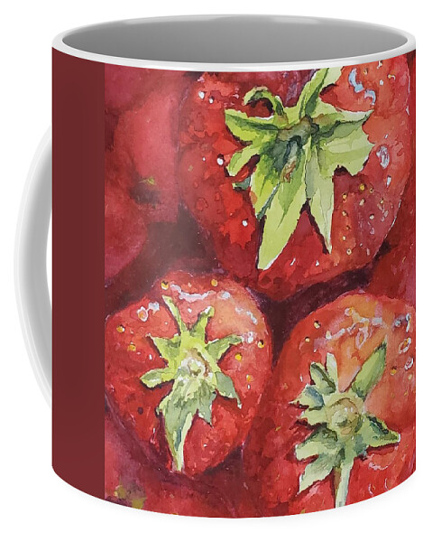Still Life Coffee Mug featuring the painting Strawberries by Sheila Romard