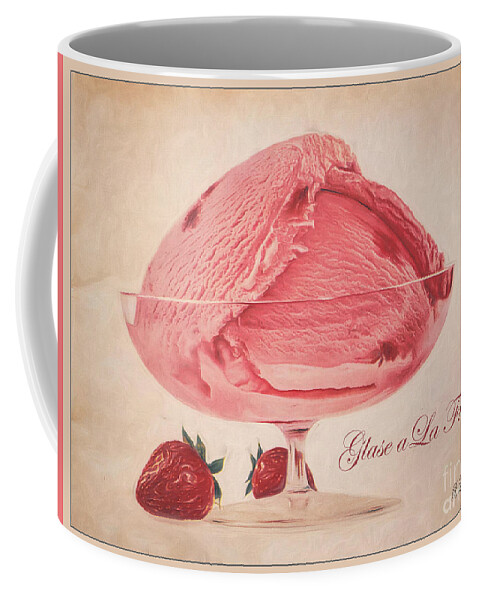Strawberry Ice Cream Coffee Mug featuring the digital art Strawberry Ice Cream by Rebecca Langen