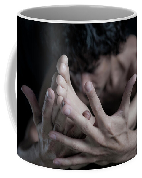 Yoga Coffee Mug featuring the photograph Strength of Hands by Marian Tagliarino