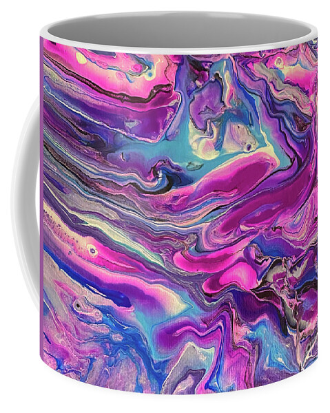 Purple Coffee Mug featuring the painting Stretch by Lisa Neuman