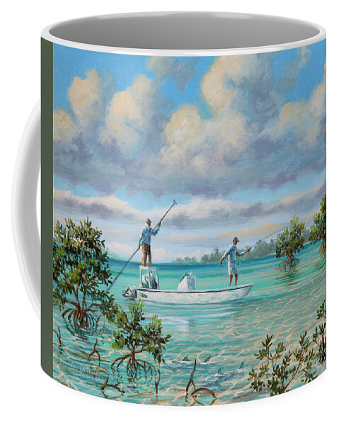 Bonefish Coffee Mug featuring the painting Strip Set by Guy Crittenden