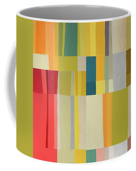 Abstract Art Coffee Mug featuring the painting Stripe Composite #7 by Jane Davies