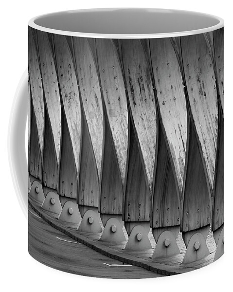 Abstract Coffee Mug featuring the photograph Structure of the Day BW by Christi Kraft