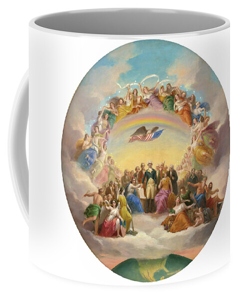 Architecture Coffee Mug featuring the painting Study for the Apotheosis of Washington, U.S. Capitol Dome by Constantino Brumidi
