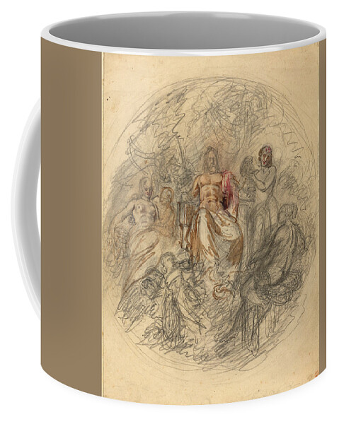 Attributed To Lorenzo Bartolini Coffee Mug featuring the drawing Study of Jove and Three Goddesses by Attributed to Lorenzo Bartolini