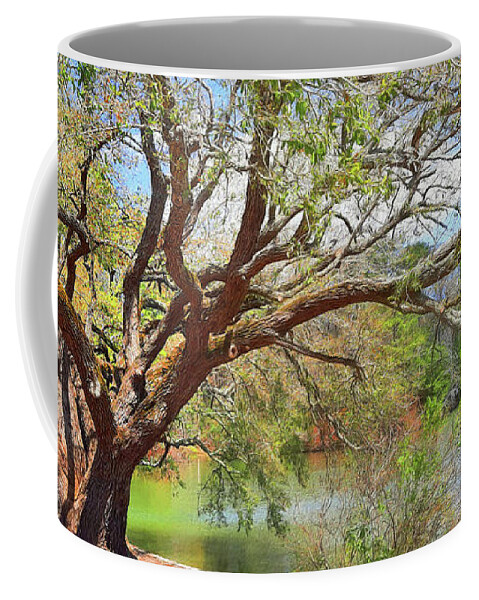 Oak Coffee Mug featuring the photograph Sturdy Old Live Oak Tree by Ola Allen