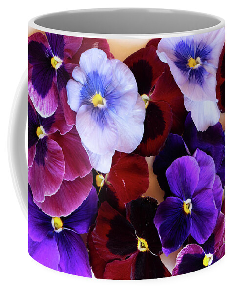 Wildflower Coffee Mug featuring the photograph Styled Pansies by Anastasy Yarmolovich