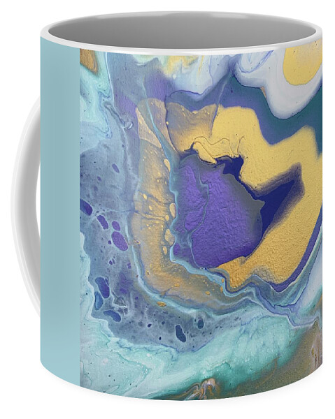Gold Coffee Mug featuring the painting Submerge by Nicole DiCicco