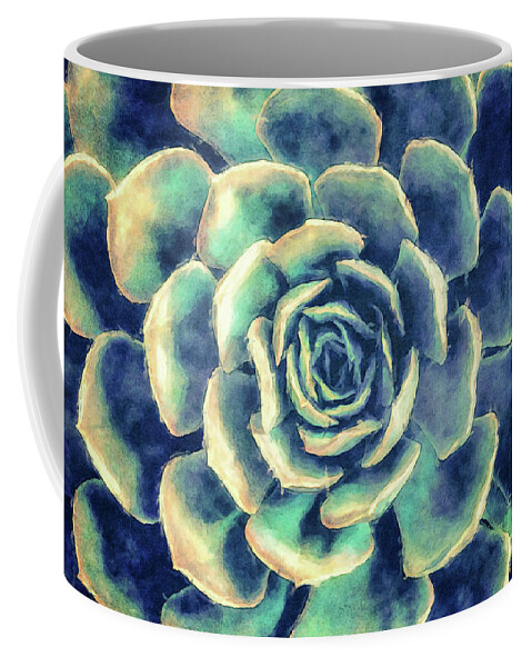 Succulent Coffee Mug featuring the digital art Succulent Plant by Phil Perkins