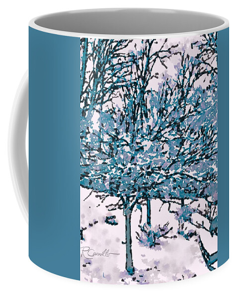 Snow Coffee Mug featuring the photograph Sudden Snow in Blue by Ruben Carrillo