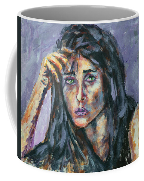 Portrait Coffee Mug featuring the painting Suffering by Mark Ross
