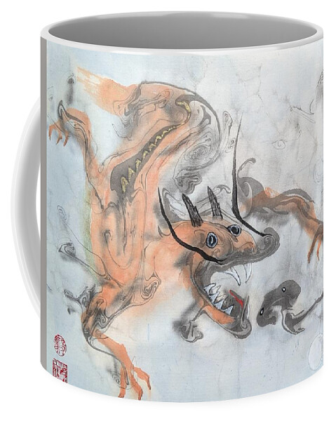 Dragon Coffee Mug featuring the painting Suminagashi Ryu by Terri Harris
