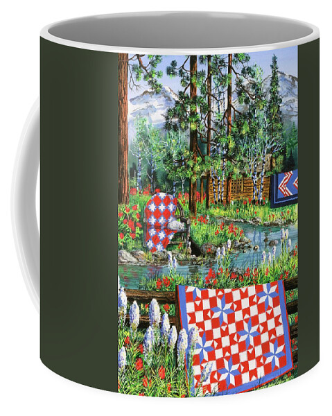 Log Cabin Coffee Mug featuring the painting Summer Dream by Diane Phalen