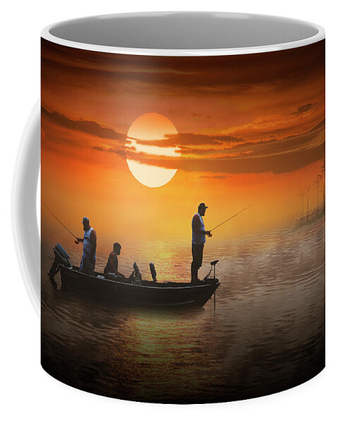 Summer Evening Bass Fishing Coffee Mug by Randall Nyhof - Pixels