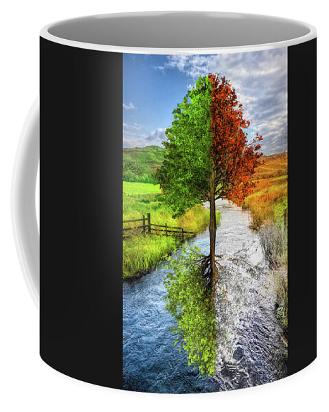 Clouds Coffee Mug featuring the digital art Summer Fall Winter Spring by Debra and Dave Vanderlaan