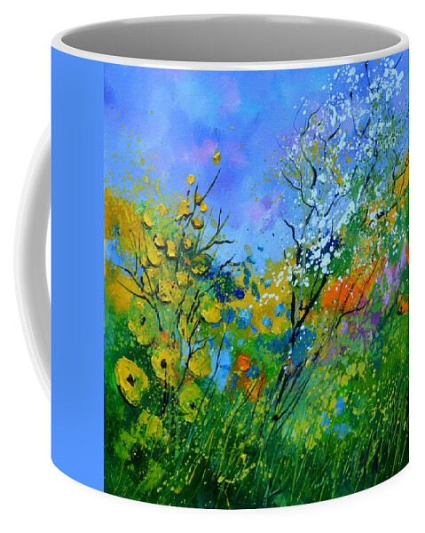 Summer Coffee Mug featuring the painting Summer flowers2 by Pol Ledent