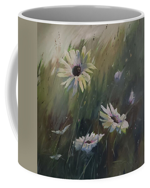 Daisy Coffee Mug featuring the painting Summer is Daisies by Sheila Romard