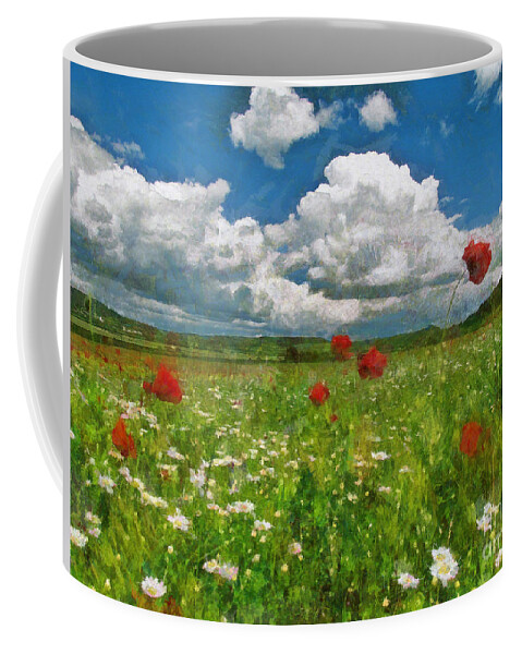 Landscape Coffee Mug featuring the painting Summer landscape by Alexa Szlavics