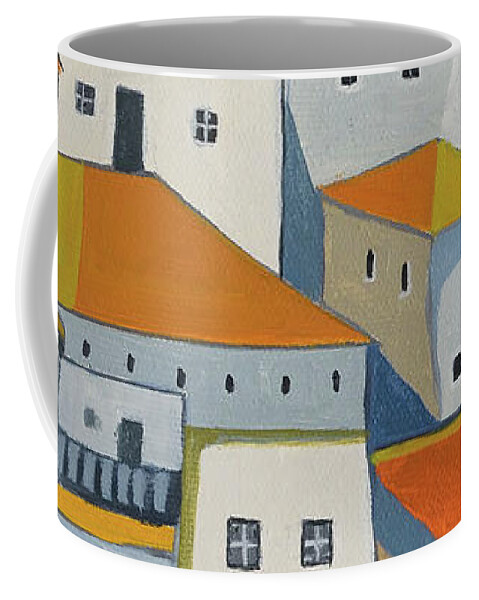 Cityscape Coffee Mug featuring the painting Summer memories by Aniko Hencz