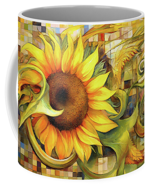 Sunflower Coffee Mug featuring the painting Summer Sunflower by Tina LeCour