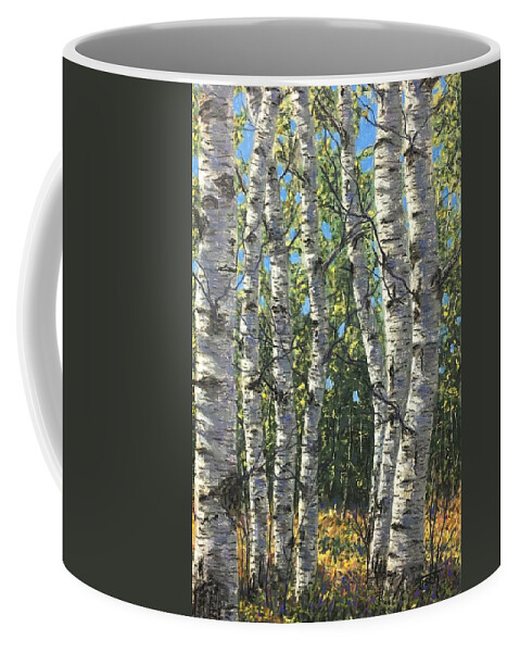 Aspens Coffee Mug featuring the pastel Summer Wood by Lee Tisch Bialczak