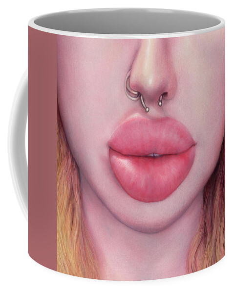 Lips Coffee Mug featuring the painting Summer's Lips by James W Johnson