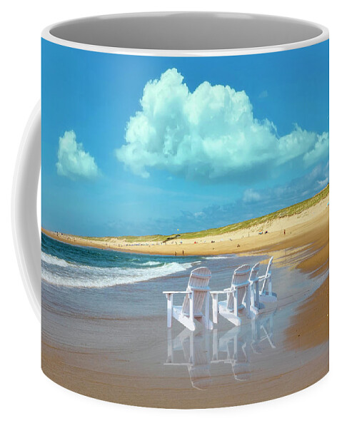 Beach Coffee Mug featuring the photograph Summertime Beach by Debra and Dave Vanderlaan