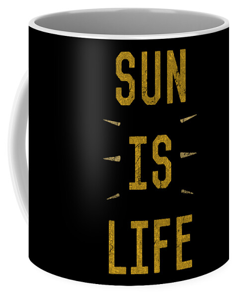 Funny Coffee Mug featuring the digital art Sun Is Life Beach by Flippin Sweet Gear